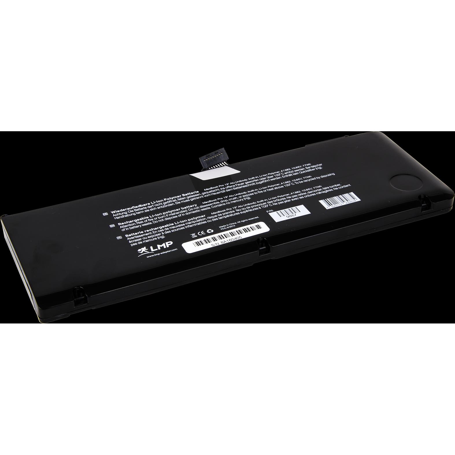 LMP Batterie zu MacBook Pro15" A1382 (6 Zellen, 7030 mAh), Notebook Akku, Schwarz