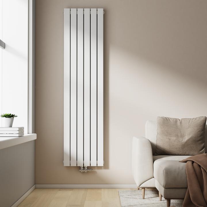 Emke Heizkörper, Flachheizkörper mit Zentralanschluss, Weiss 180x46cm 1670W Doppellagig (1670 W)