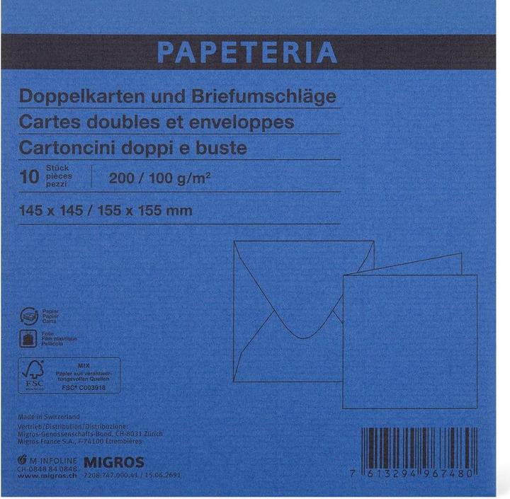 Produktbild Papeteria 145 x 145 Doppelkarten und Briefumschläge (145 x 145 mm, Quadrat, 10 x)