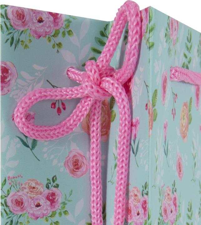 Produktbild Idena Flaschentasche Blumen Kraftpapier 140g/m² blau 12,5x35x9cm