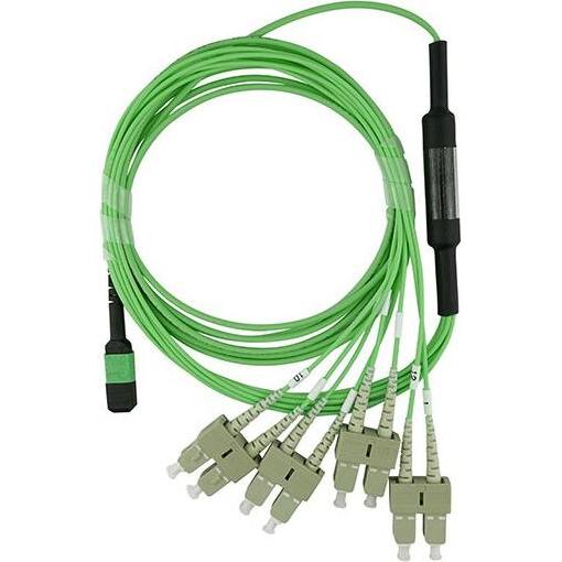 BlueOptics LWL MPO/4xSC Breakout Kabel OM5 10 Meter (10 m), Netzwerkkabel