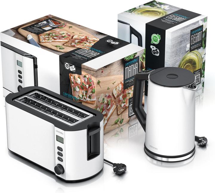 Image du produit Arendo Petit déjeuner Set Bouilloire en acier inoxydable 1,5l Choix de la température & 4 tranches (1.70 l)