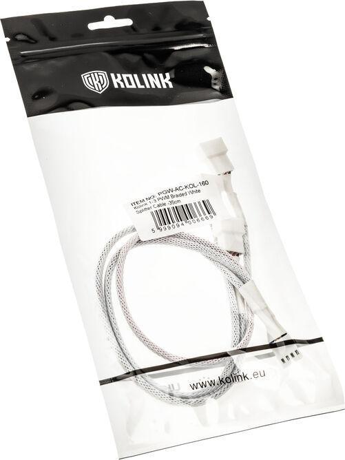 Produktbild Kolink 1-3 PWM Lüfter Splitterkabel - 35cm, geflochten, weiss (35 cm, 4 pin PWM)