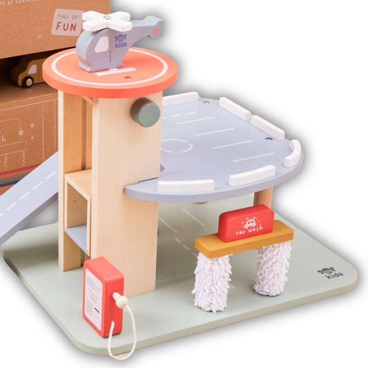 Immagine prodotto Just Bee Kids Set di giochi da garage in legno per sviluppare la motricità fine