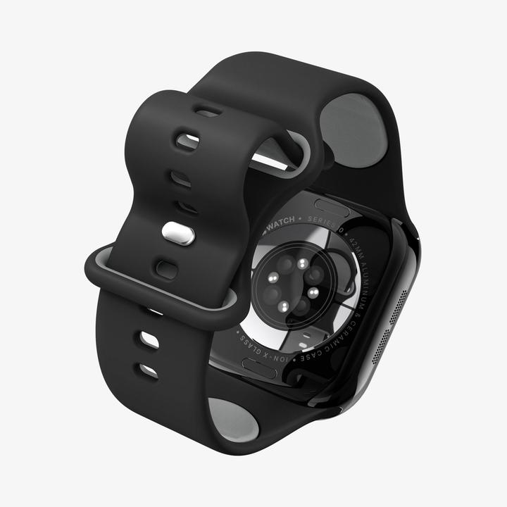 Produktbild Spigen - Nano Pop - Apple Watch 1/2/3/4/5/6/7/8/9/10/SE/SE 2 (38/40/41/42mm) - Black Sesame (42 mm, Silikon, Kunststoff)