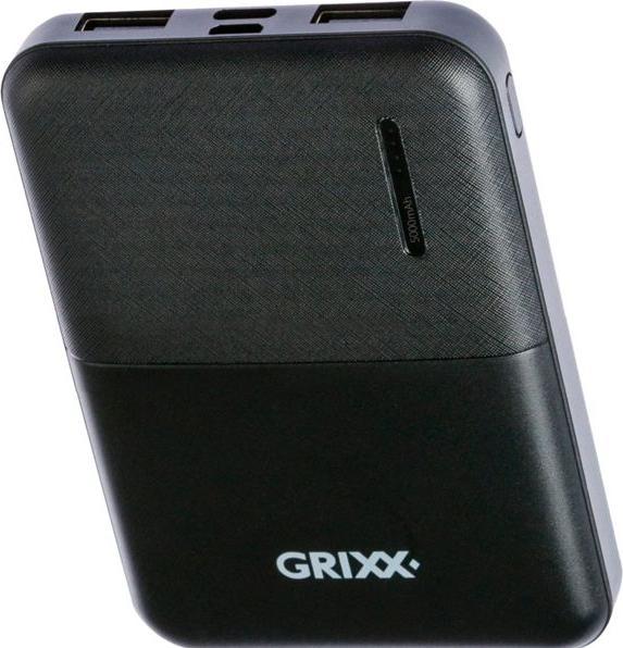 Image du produit Grixx Banque d'alimentation 5000mAh Micro USB & USB-C Noir (5000 mAh)