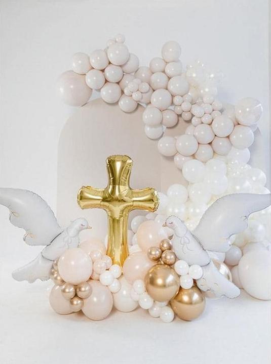 Actual product image Partydeco Gold foil balloon cross, 103.5 x 74.5 cm (1x)