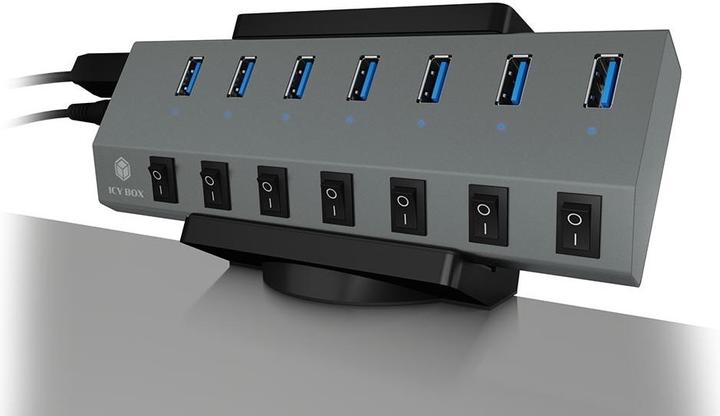 Actual product image Icy Box IB-MSA106-HH USB Hub- & Steckdosenleistenhalterung