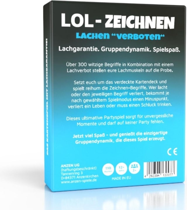 Voedingswaarden en ingrediënten Anzen Spiele ANZEN - LOL ZEICHNEN - Verboden te lachen (Duits)