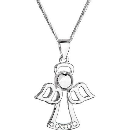 Evolution Group, Halsschmuck, Beautiful silver necklace Angel with Swarovski 32076.1 (chain. pendant) (L)