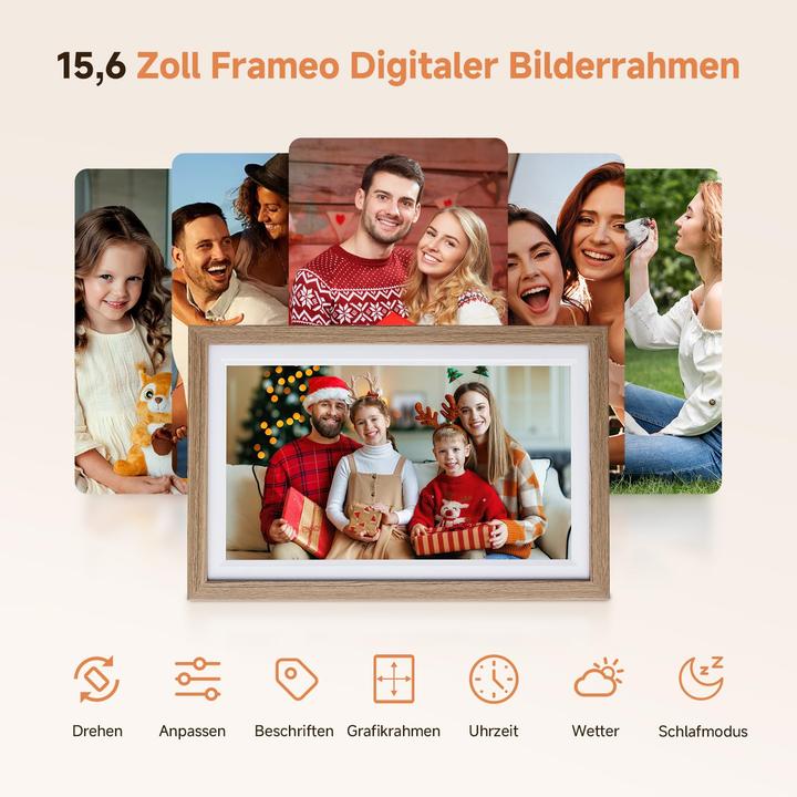 Actual product image Rollei Digitaler Bilderrahmen Smart Frame WiFi 152 Holzoptik Eiche (15.60", 1920 x 1080 pixels)