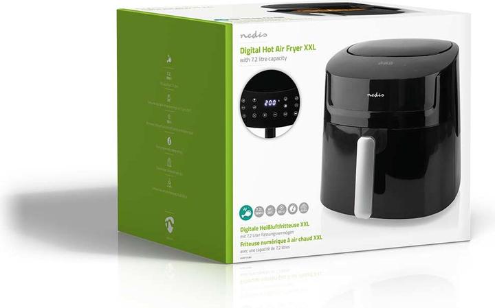 Actual product image Nedis Hot air fryer | 7.2 l | Timer: 240 min | Number of preset programmes: 8 | Digital | (EU plug)