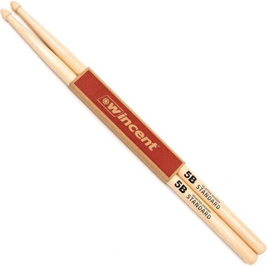 Wincent 5B Hickory Woodtip Drumsticks (Drumsticks), Drumsticks + Schlägel, Braun