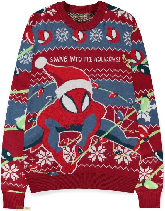 Difuzed Spider-man - Swing into the Holidays Knitted Christmas Jumper - L