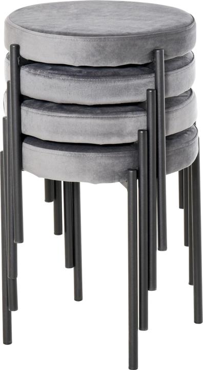 Produktbild Homcom Hocker 4-teiliges Set mit Samtüberzug