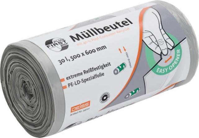 Deiss Bin liners 30.0 l grey 14 µm, 50 pcs. (50 x, 30 l)