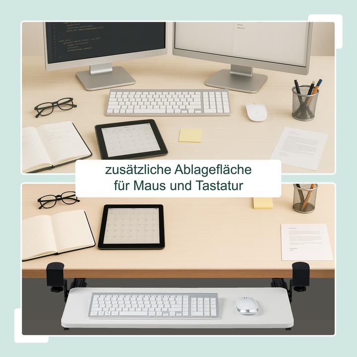 Produktbild Relaxdays Ausziehbare Tastaturablage zum Klemmen