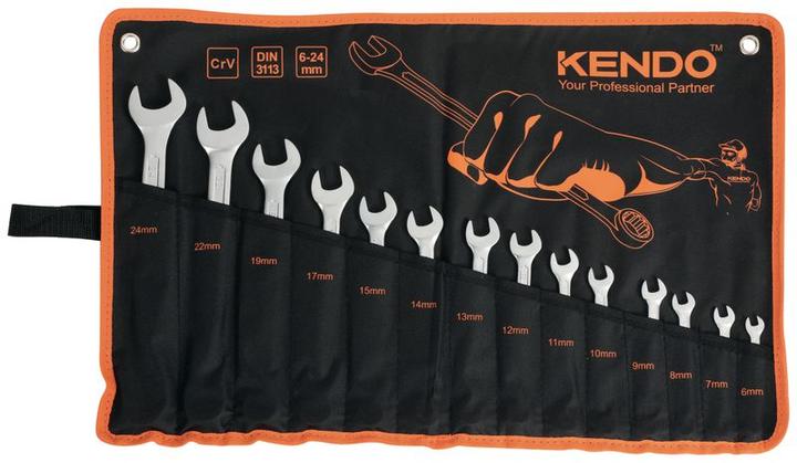 Image du produit Kendo Jeu de clés mixtes dans un étui enroulable 14 pièces (24 mm)