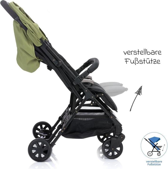 Produktbild Fillikid - Zwillingswagen Twin - schwarz/grün (6 Monate - 3 Jahre)