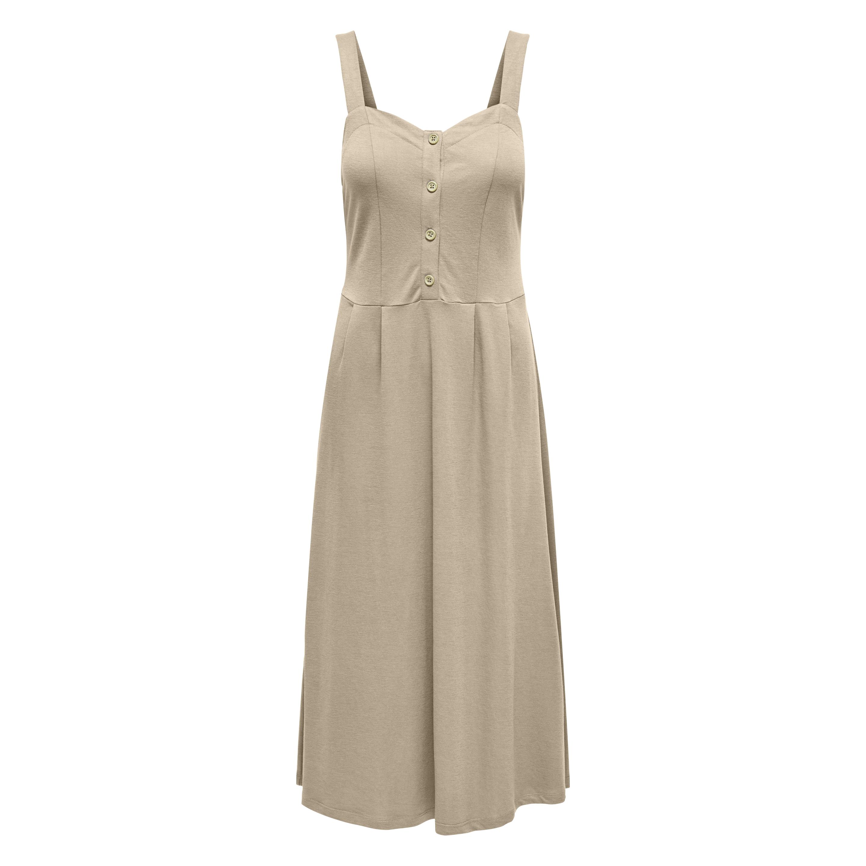 Only, Damen, Kleider, Onljany S/L Button Dress Jrs, Grau, (M)