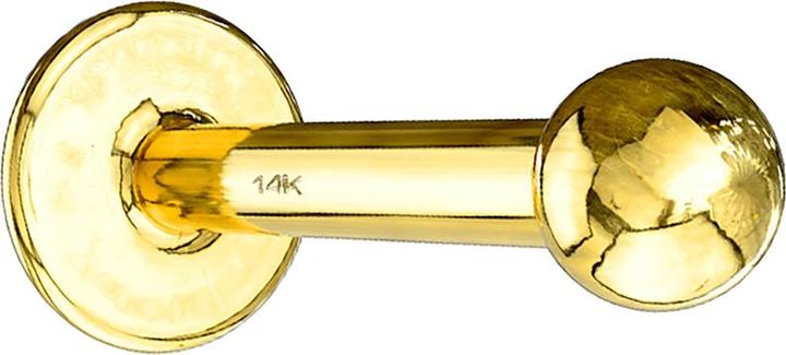 Immagine prodotto Star Piercing Micro Labret in oro 14k con pallina (senza ottone, Oro 14k)