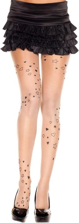 Produktbild Music Legs Strumpfhose mit Herzen & Sterne (One Size)