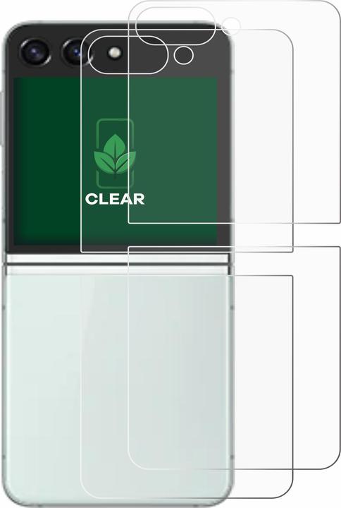 Produktbild ScreenLeaf Schutzfolie nachhaltiger Displayschutz Displayschutzfolie Folie Klar Transparent (2 Stück, Samsung Galaxy Z Flip 5G)