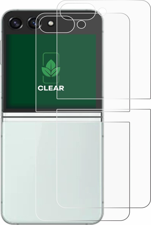Actual product image ScreenLeaf Protective film sustainable screen protector screen protector film clear transparent (2 Piece, Samsung Galaxy Z Flip 5G)