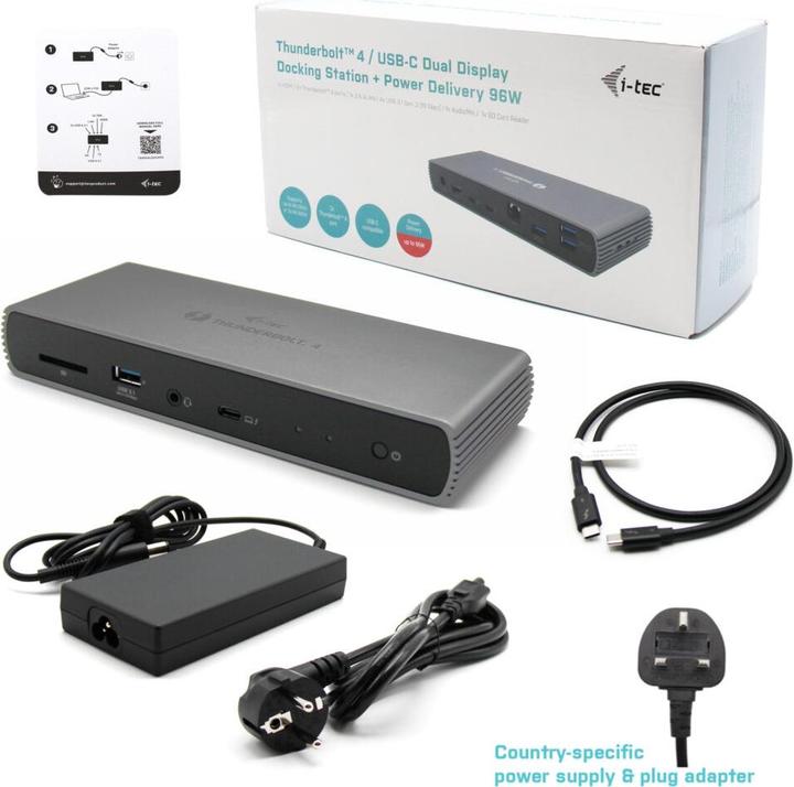 Produktbild i-tec Tb4dualdockpd (Thunderbolt, 10 Ports)