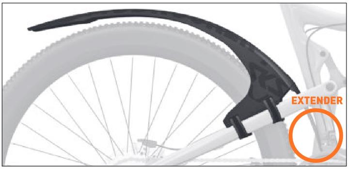 Actual product image SKS Mudrocker Mudguard Extension - Black (Mudguard down tube)