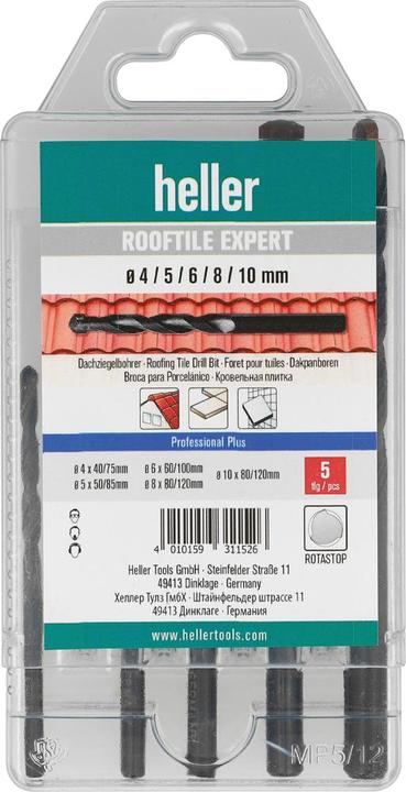 Actual product image Heller ROOFTILE EXPERT 5-piece roof tile drill bit set, 4/5/6/8/10mm light-coloured (4, 10)