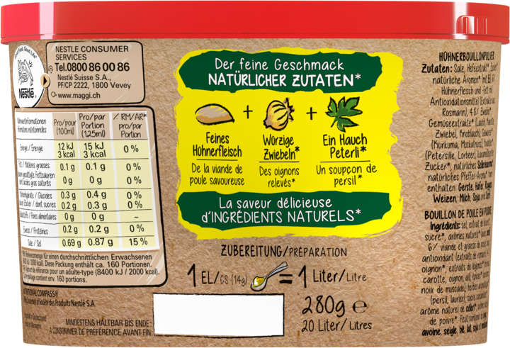 Produktbild Maggi Natural Bouillon Huhn Pulver