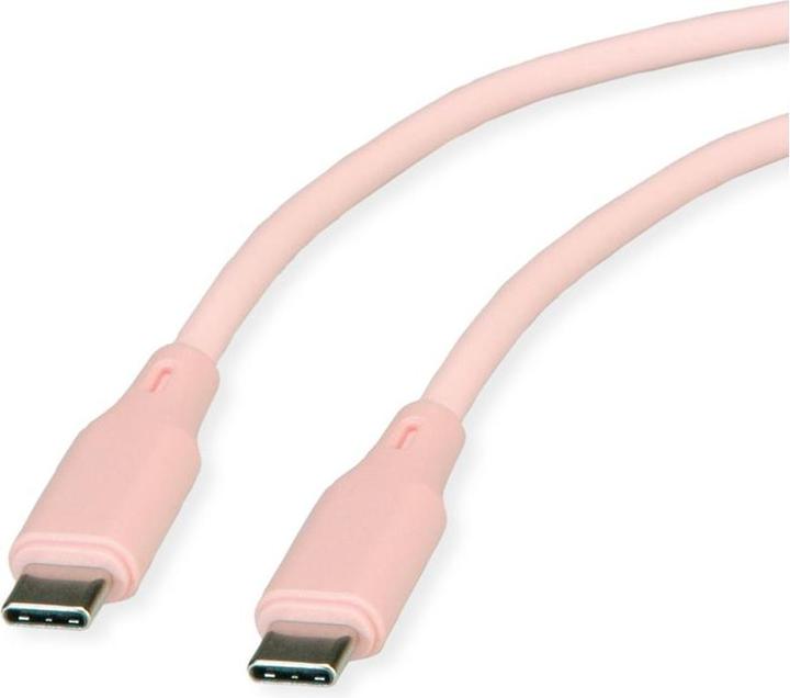 Produktbild Roline USB 2.0 Kabel, Typ C-C, ST/ST, Silikon, 60W, pink, 1 m (1 m, USB 2.0, 60 W)