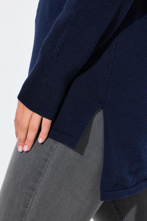 Immagine prodotto Ulla Popken Maglione con cappuccio, zip, maniche lunghe e retro più lungo (62)