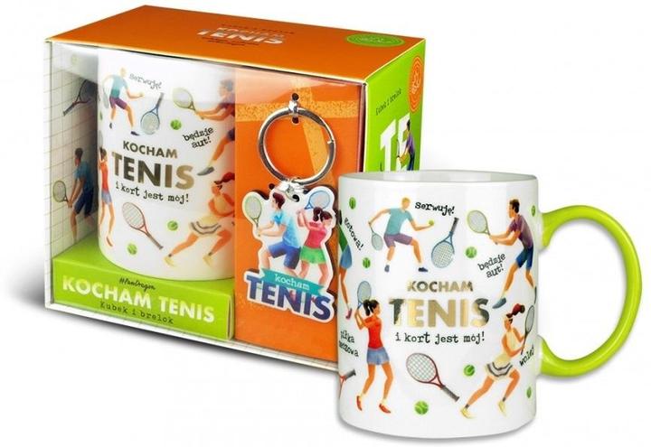 Nuance Becher + Schlüsselanhänger-Set Ich liebe Tennis