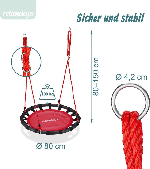 Actual product image Relaxdays 80 cm Nest Swing