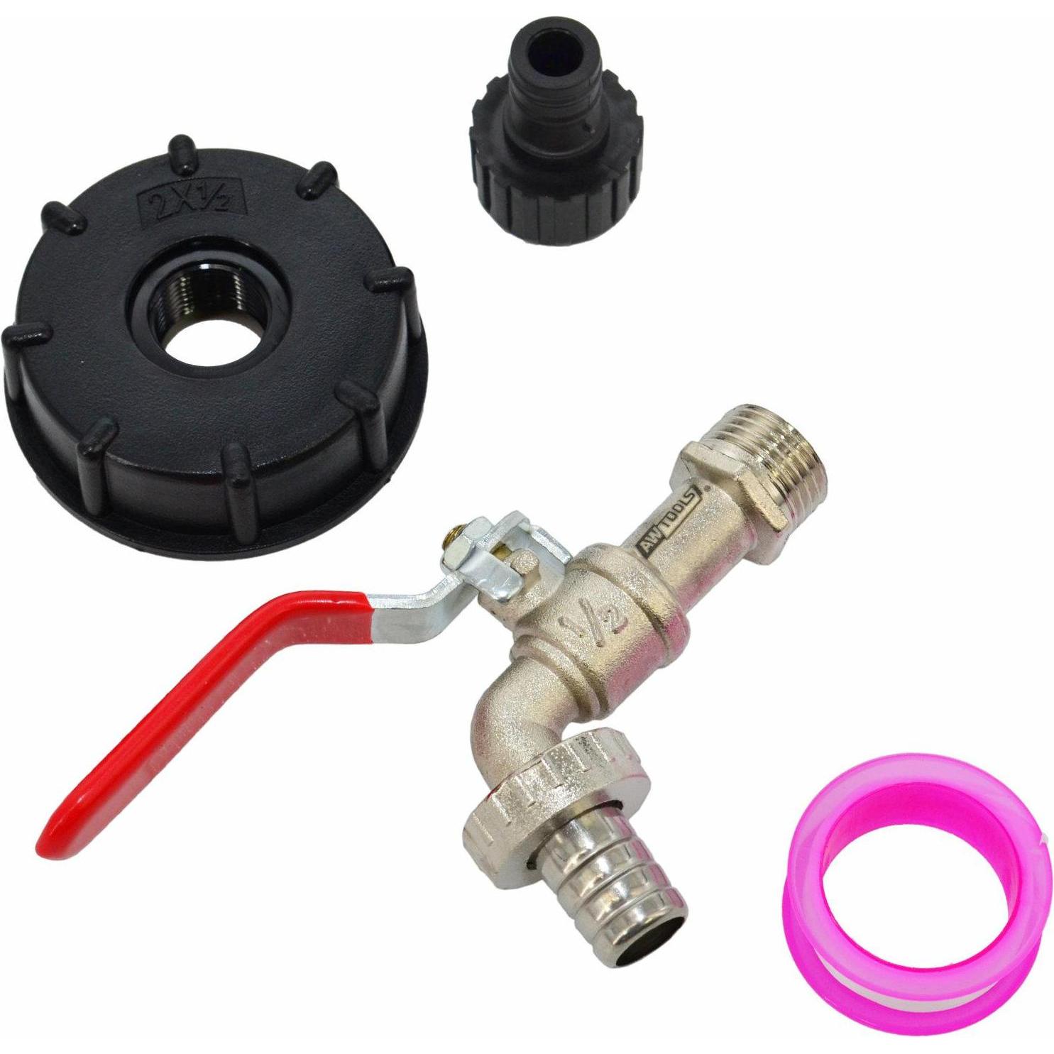 Awtools, Accessori per l'irrigazione, Gartenhahn für Tank, vernickeltes Zink