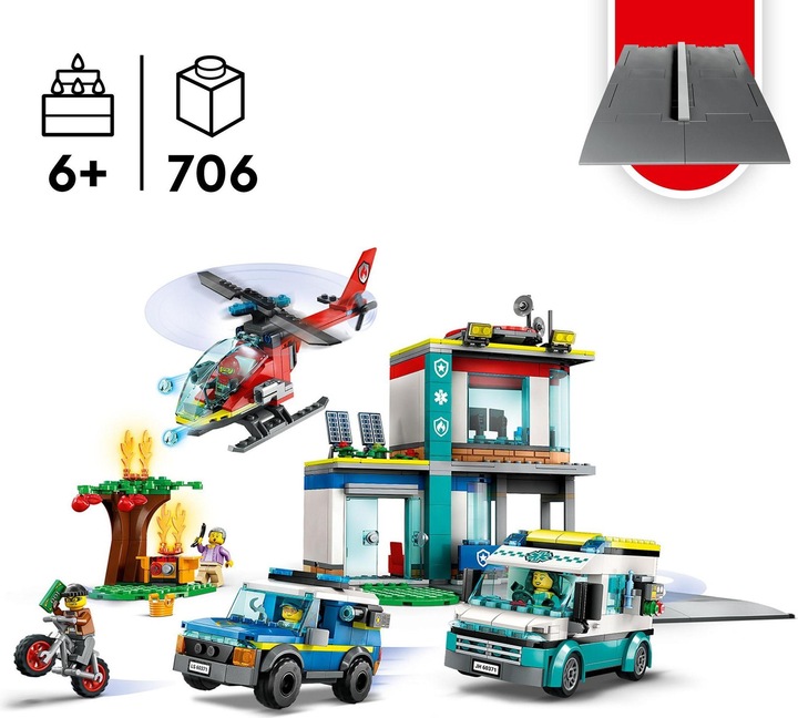 Produktbild LEGO Hauptquartier der Rettungsfahrzeuge (60371, LEGO City)