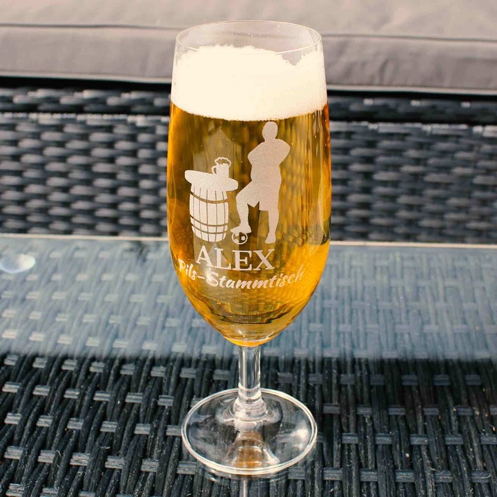 Produktbild Luxentu Biertulpe / Pilsglas mit Gravur 60. Jubiläum (0.36 l, 1 x)