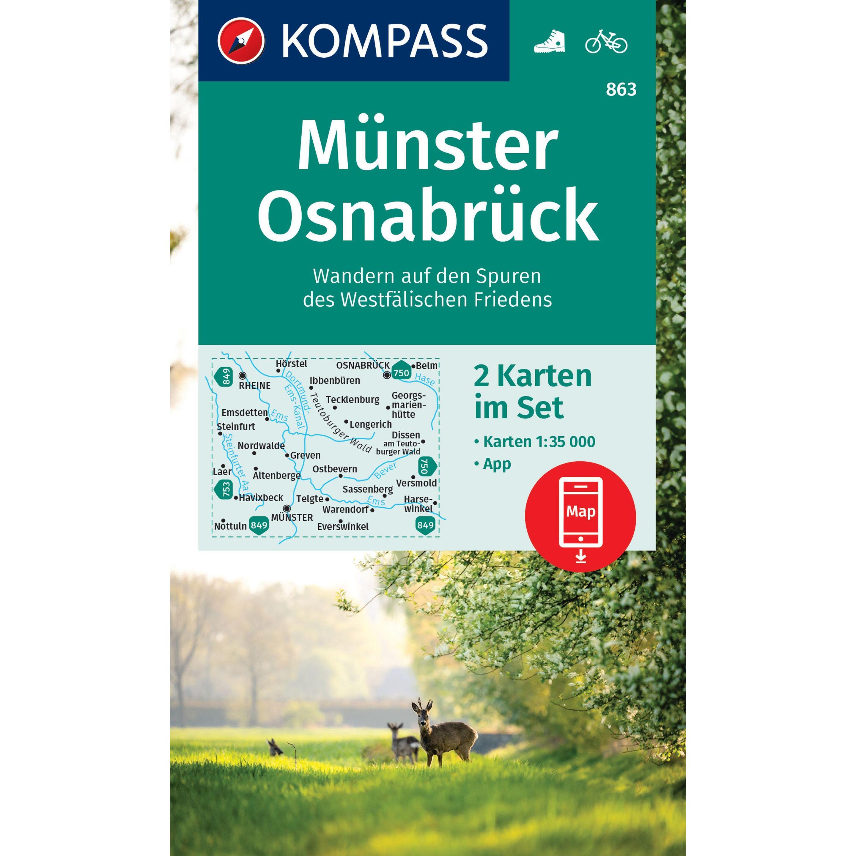 Wanderkarten-Set 863 Münster, Osnabrück (2 Karten) 1:35.000, Landkarte
