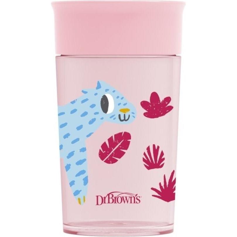 Dr Brown' s, Kindergeschirr + Kinderbesteck, TC01093 BECHER 360* TRINKEN AUS EINEM GLAS 300ML ROSA