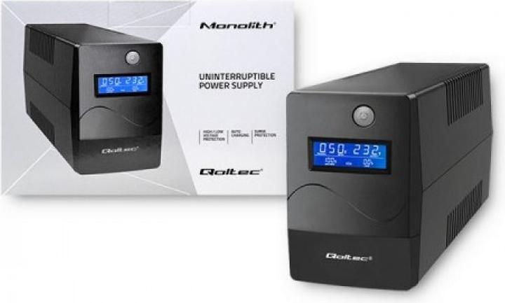 Produktbild Qoltec 53978 UPS Monolith 650VA 360W LCD (360 W, Line-Interaktiv USV)