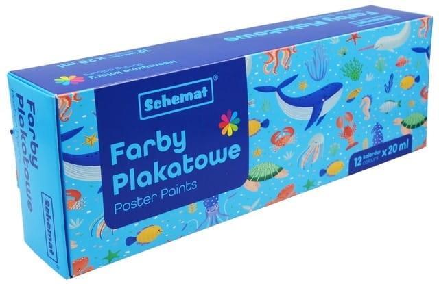Produktbild Schemat Posterfarben 20 ml, 12 Farben (Mehrfarbig, 20 ml)