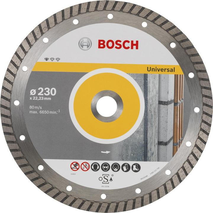 Bosch Professional Zubehör Diamanttrennscheibe Standard for Universal Turbo, 230x22,23x2,5x10 mm, 1er-Pack