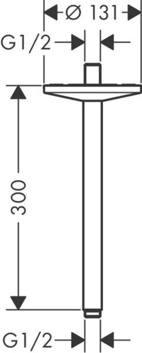 Actual product image Axor One ceiling connection 300 mm for shower head 280 1 spray type, 48495