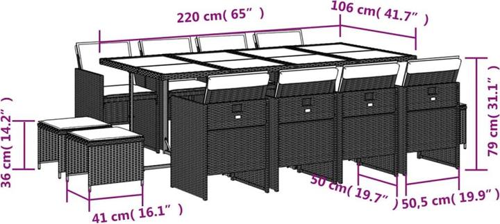 Image du produit vidaXL Garten Essgruppe