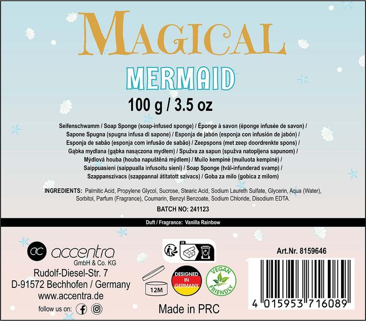 Image du produit Accentra Éponge savonneuse (éponge imbibée de savon) MAGICAL MERMAID (Lotion lavante pour les mains)