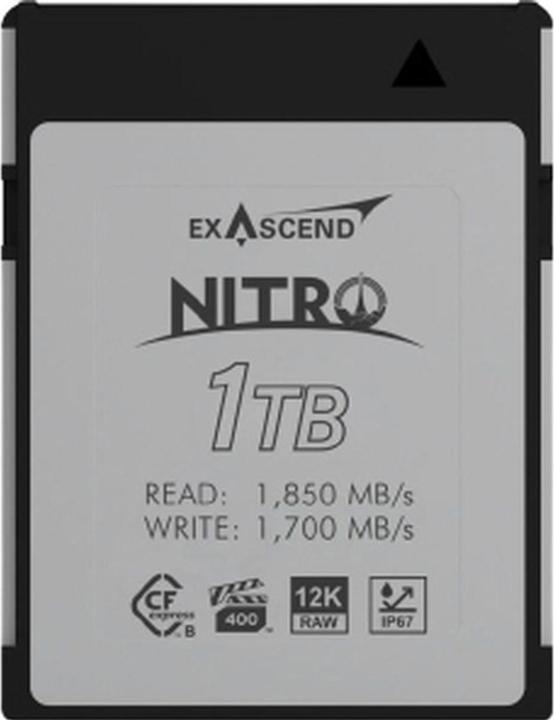 Produktbild Exascend CFexpress Card Type B 1TB R1850/W1700 Nitro Serie (Neuheit) (1000 GB, CFexpress Typ B)