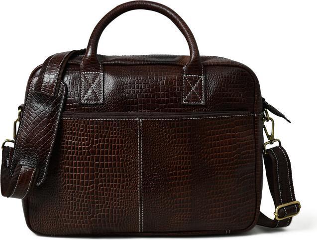 Only-Bags.Store Laurent Leder Aktentasche- Dunkelbraun