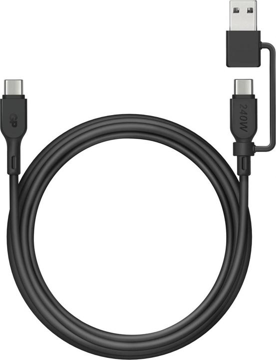 Produktbild GP Batteries GP 240W Lade- & Sync Kabel USB-A auf USB-C und USB-A (1.50 m, 240 W)